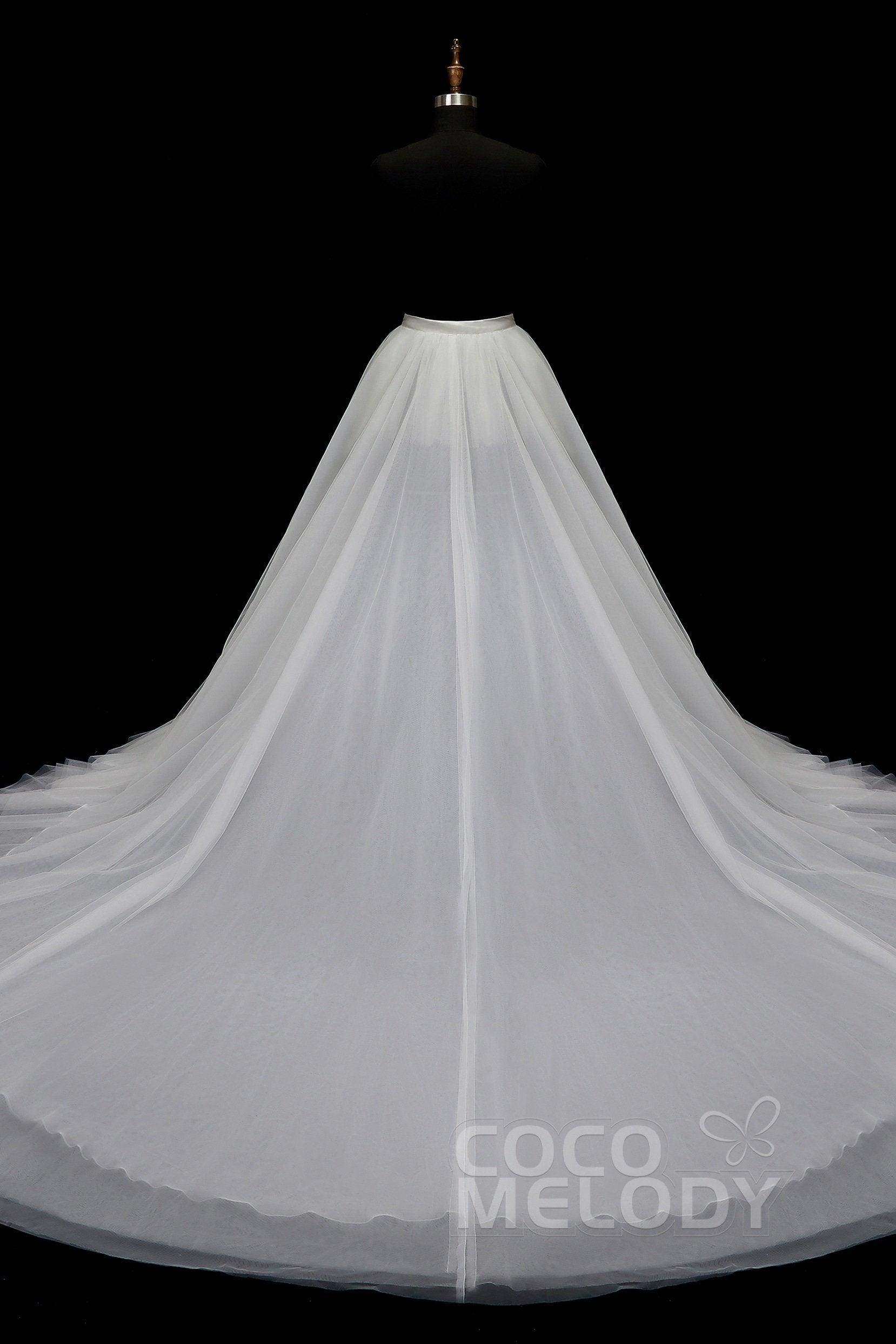 Classic Chapel Train Tulle Wedding Skirt TR18005 - COCOMELODY